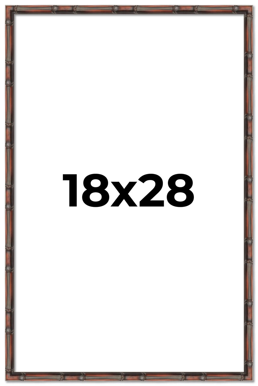 18x28 Bamboo Picture Frame with UV-Resistant Acrylic & Acid Free Backing, Available in 4 Finishes - Brown, Black, Gold, and Natural